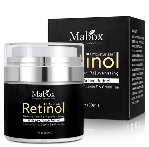 Image of MABOX Retinol 2.5% Moisturizer Face Cream and Eye Hyaluronic Acid Vitamin E Best Night and Day Moisturizing Cream